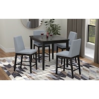 Contemporary 5-Piece Dining Set with Upholstered Seat