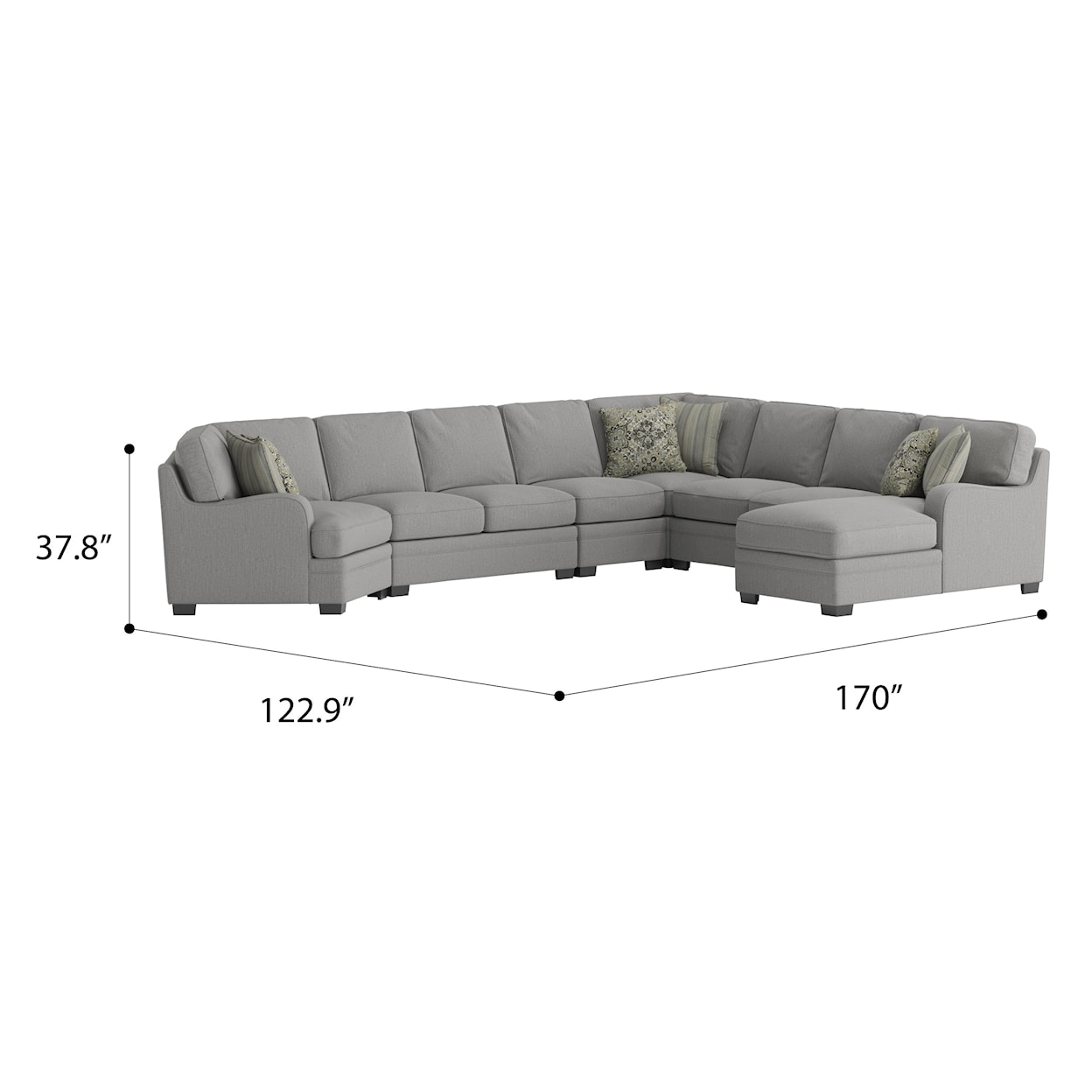 Emerald Analiese 6 Piece Sectional