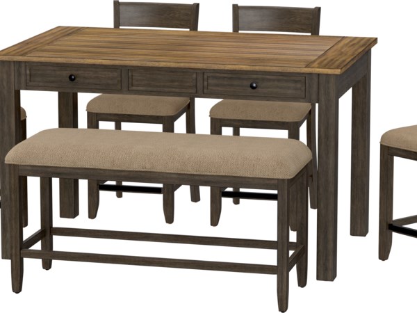 6 Piece Gathering Height Table Set
