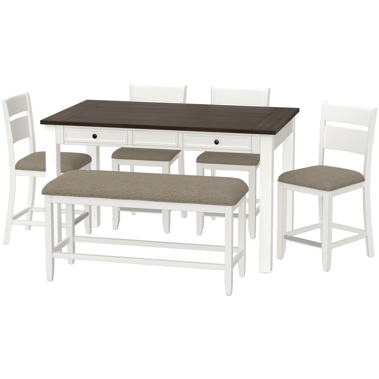 Emerald Sarasota 6 Piece Gathering Height Table Set