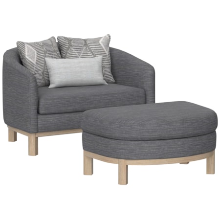 Chair and Ottoman Set