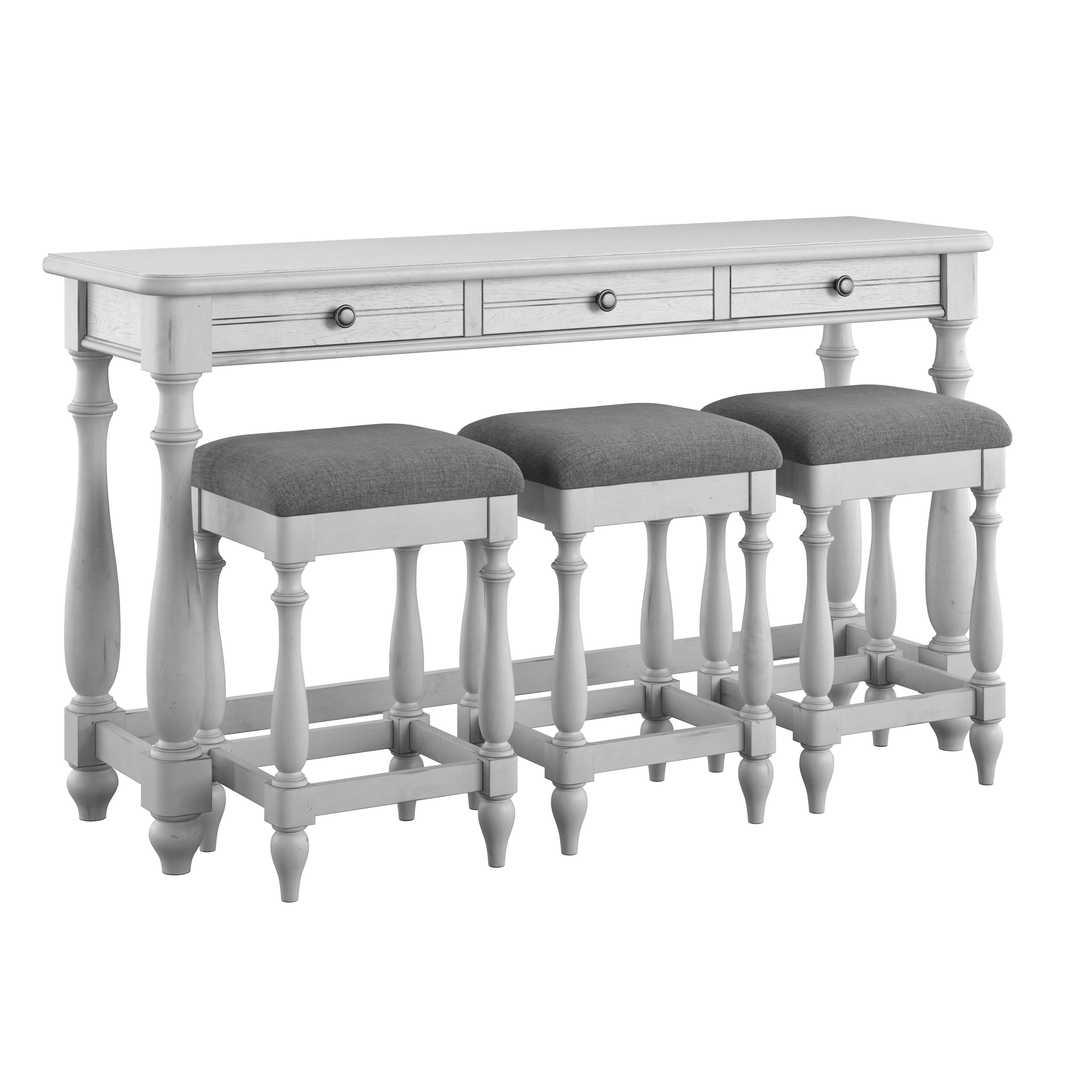 Emerald New Haven Sofa Table With Three Stools