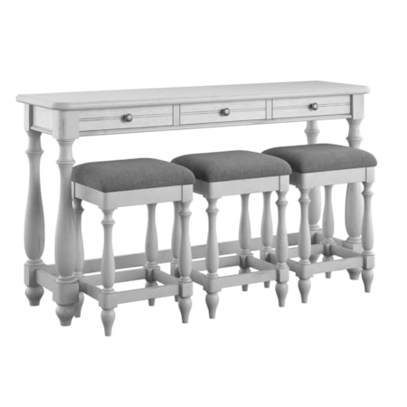 Sofa Table With Three Stools