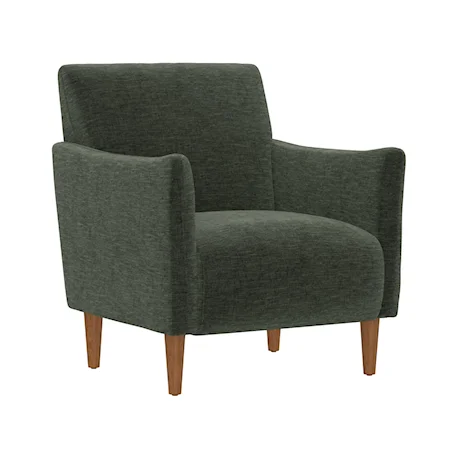 Transitional Accent Chair with Wood Legs
