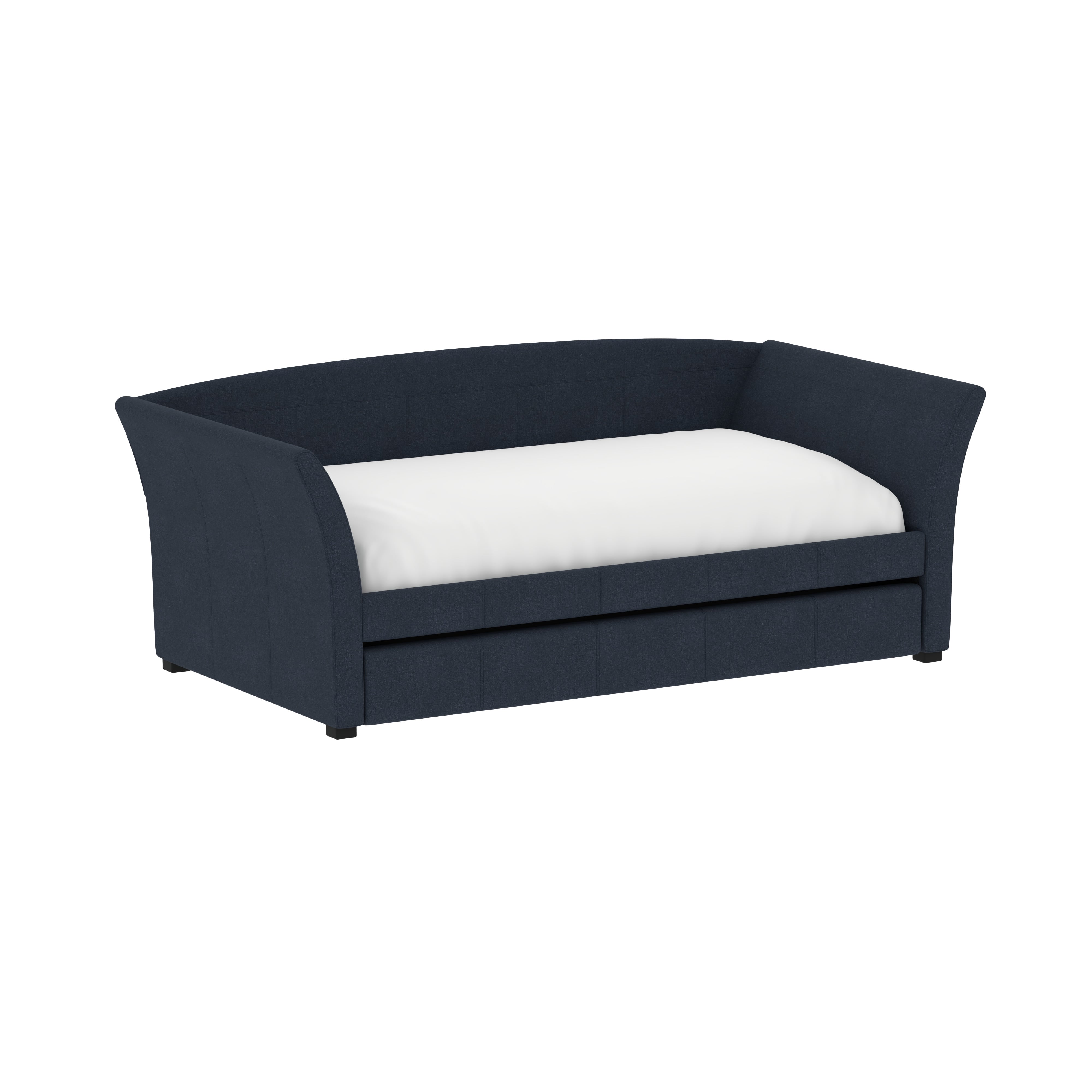 Contemporary Trundle Daybed with Flared Arms