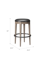 Emerald Benton Transitional Slat Back Bar Stool with Upholstered Seat