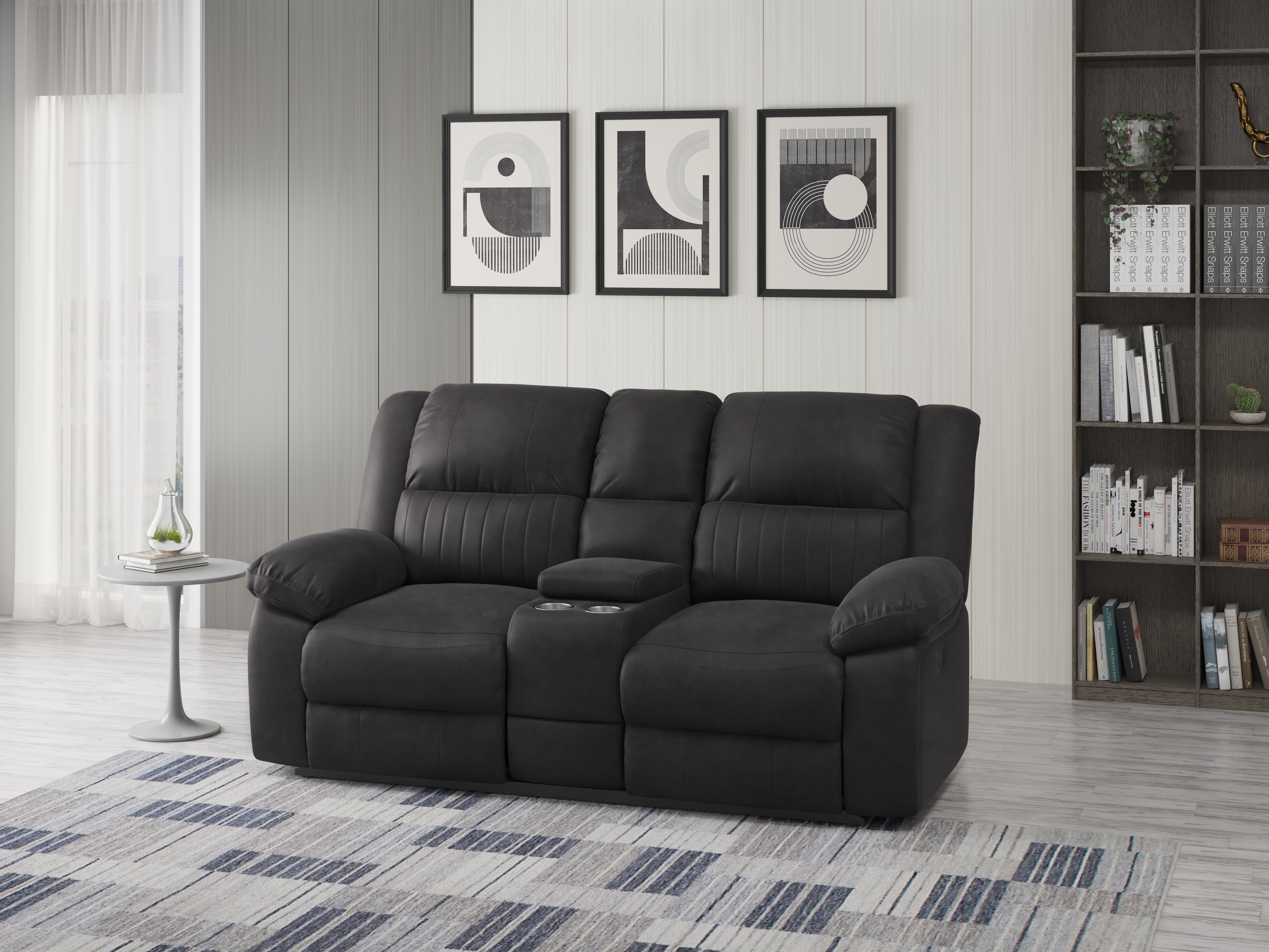 Emerald Navaro Reclining Console Loveseat