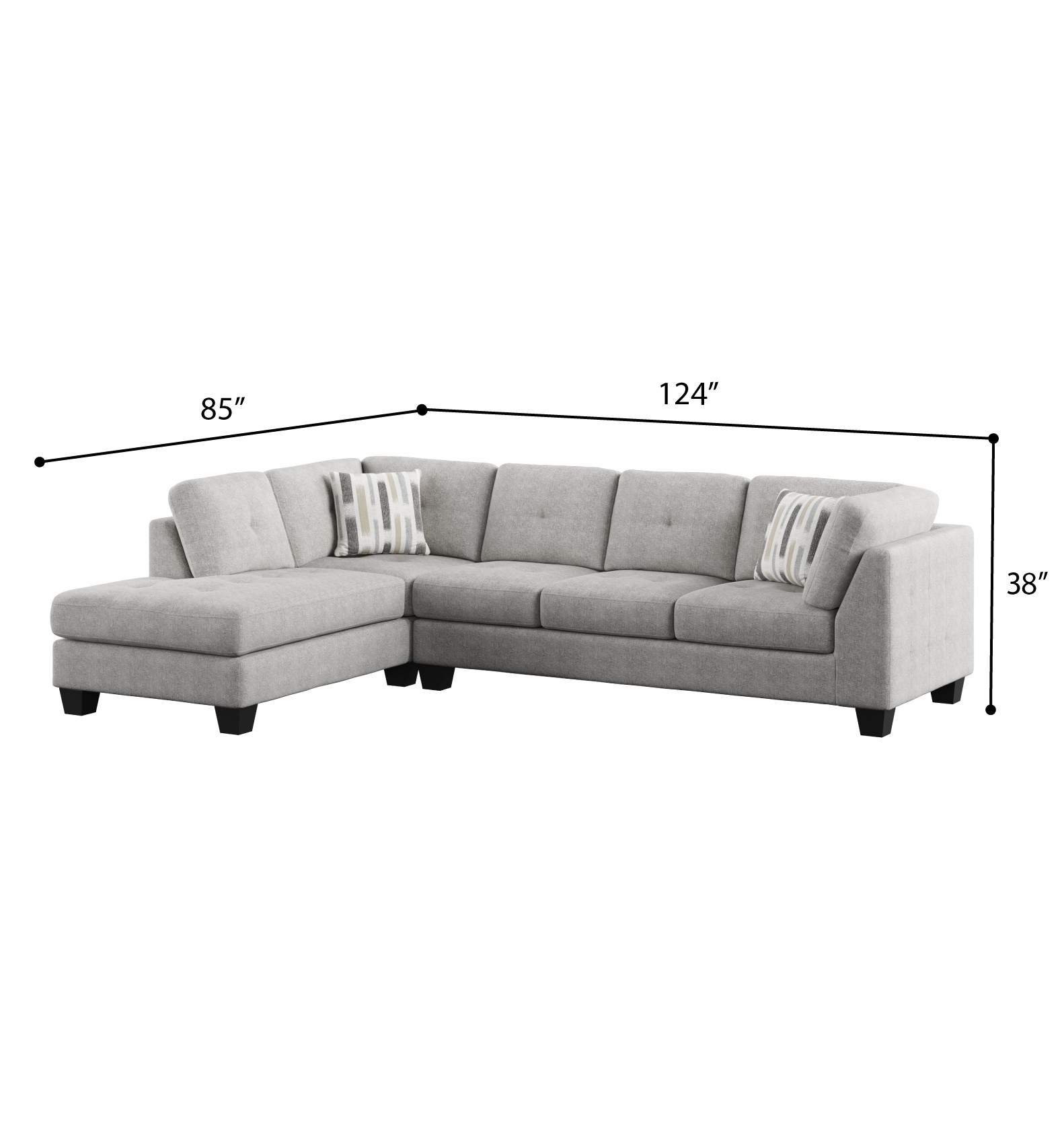 Emerald Myles Sectional Sofa with Chaise