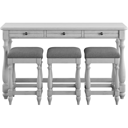 Sofa Table With Three Stools