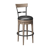 Transitional Swivel Bar Stool with Upholstered Seat