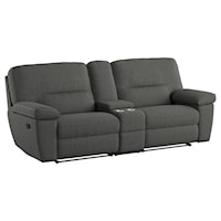 Contemporary Modular Reclining Console Loveseat with Cupholders