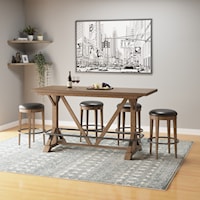 Transitional 5-Piece Bar Table and Stool Set