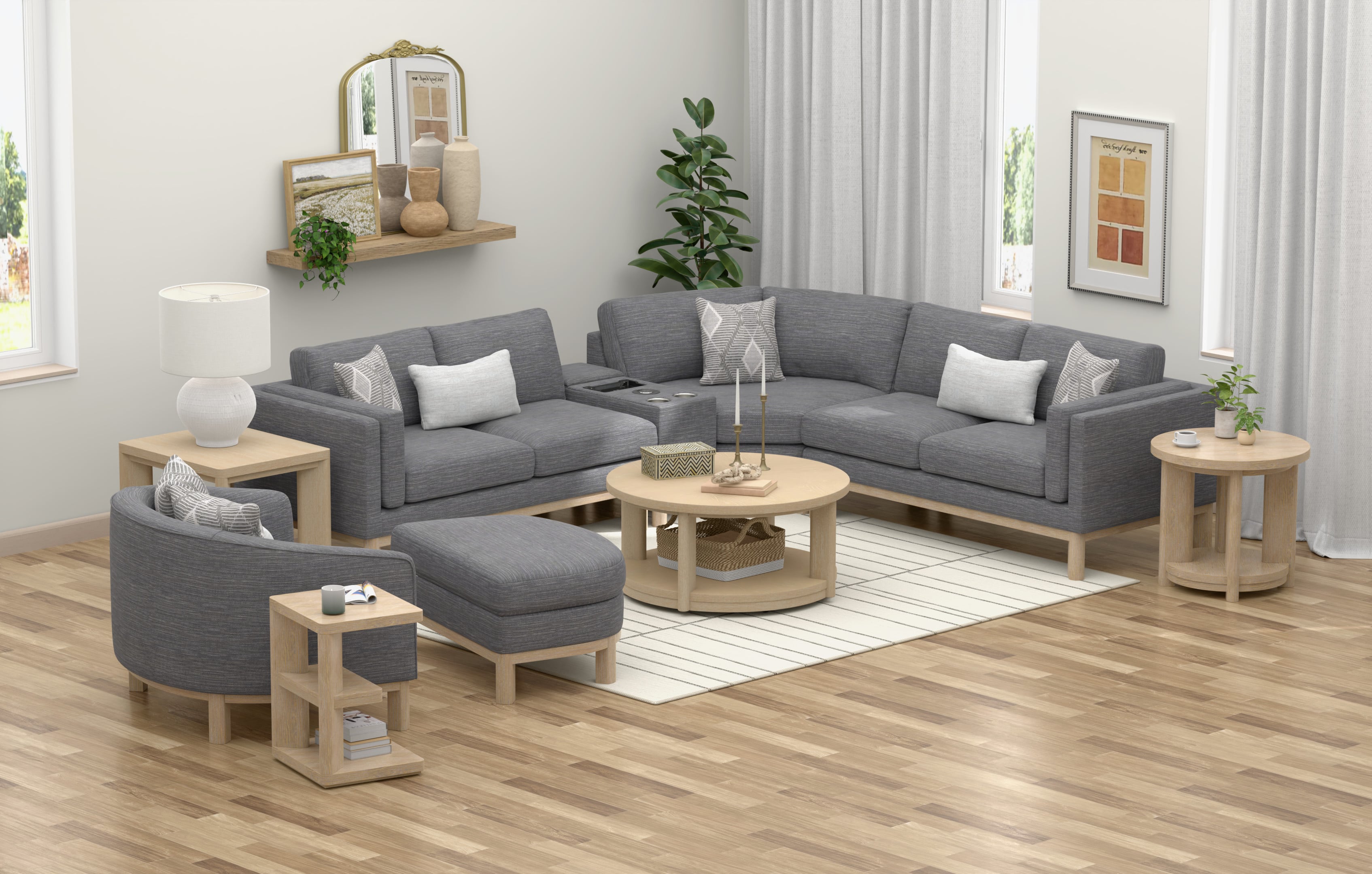 Emerald Maeve Console Sectional