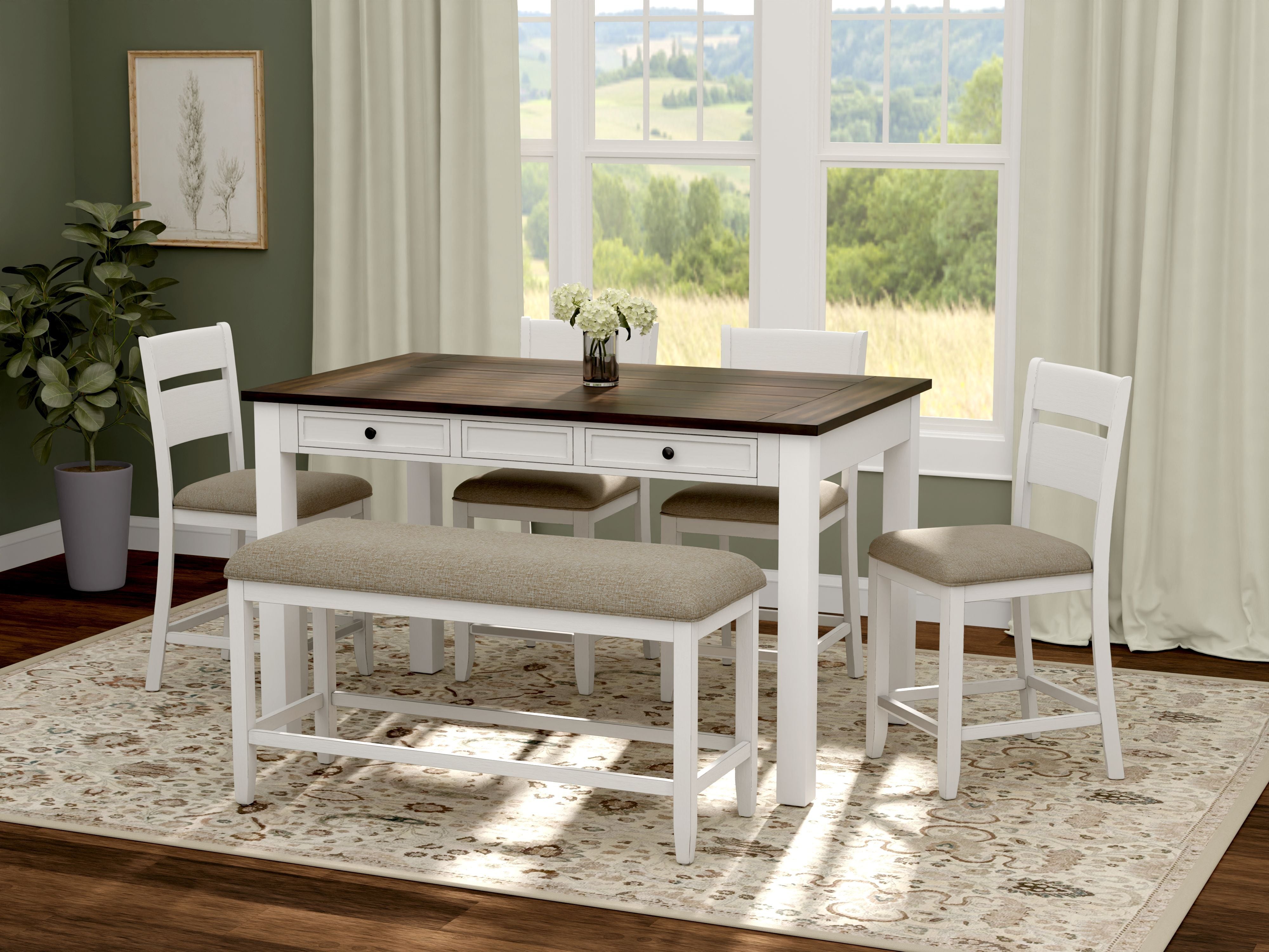 Emerald Sarasota 6 Piece Gathering Height Table Set