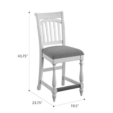 Slat Back Counter Height Barstool