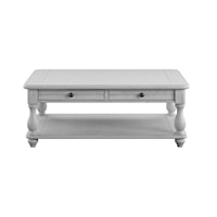 Coastal Rectangular Cocktail Table with Drawers