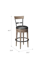 Emerald Benton Transitional Backless Bar Stool with Upholstered Seat