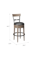 Emerald Benton Transitional Slat Back Bar Stool with Upholstered Seat