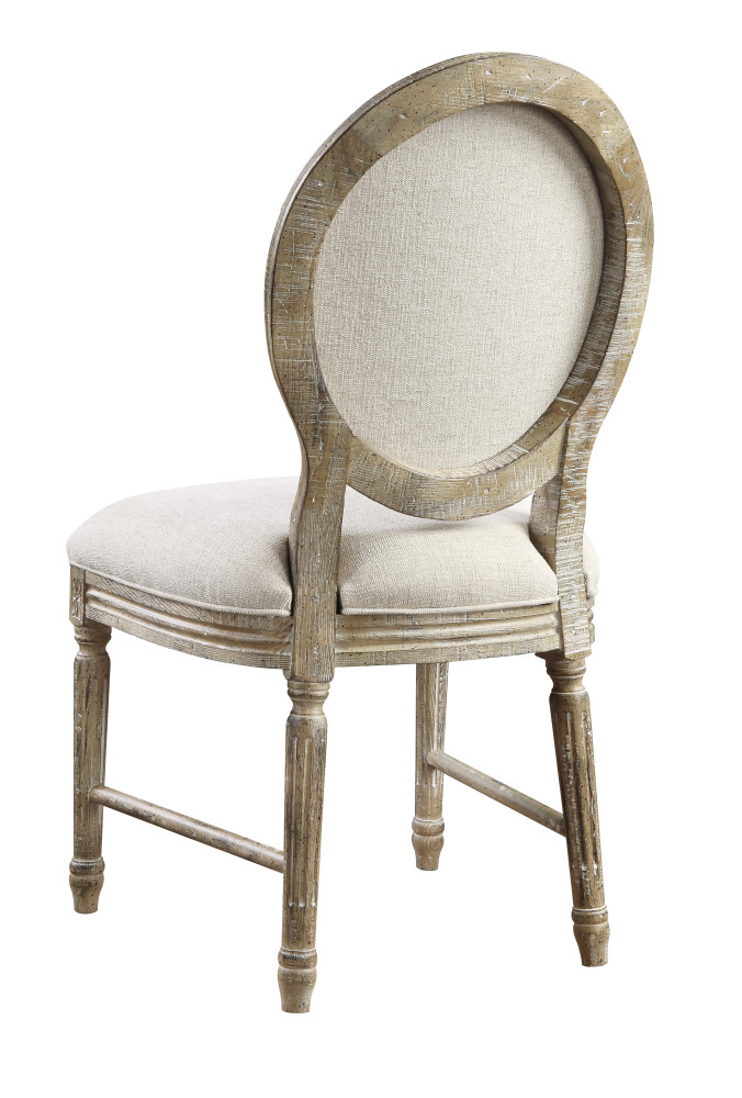 Upholstered Side Chair White Linen