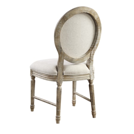 Upholstered Side Chair White Linen