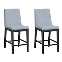 Contemporary Set of Two Upholstered Gathering Stools