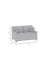 Emerald Kora Transitional Loveseat with Sloped Arms