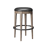 Transitional Backless Bar Stool with Upholstered Seat