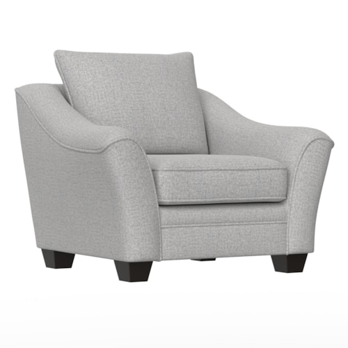 Transitional Accent Chair with Sloped Arms