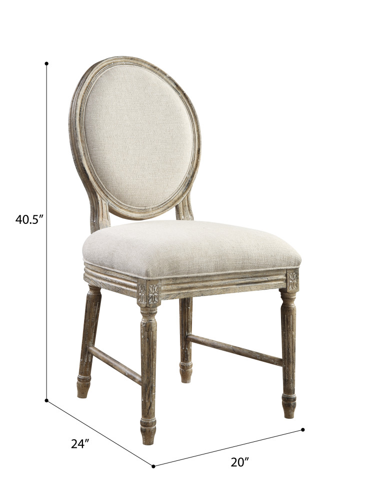 Upholstered Side Chair White Linen