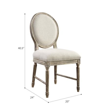 Upholstered Side Chair White Linen