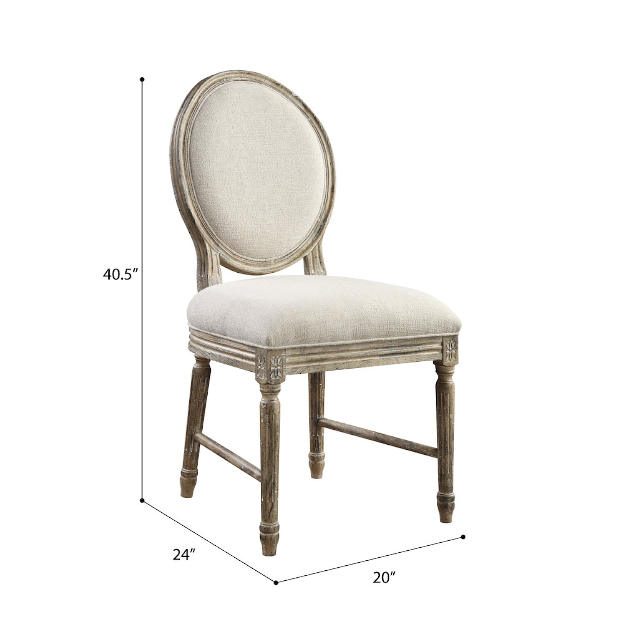 Emerald Interlude Upholstered Side Chair White Linen
