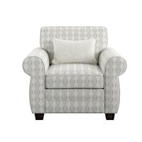 Transitional Accent Chair with Kidney Pillow 