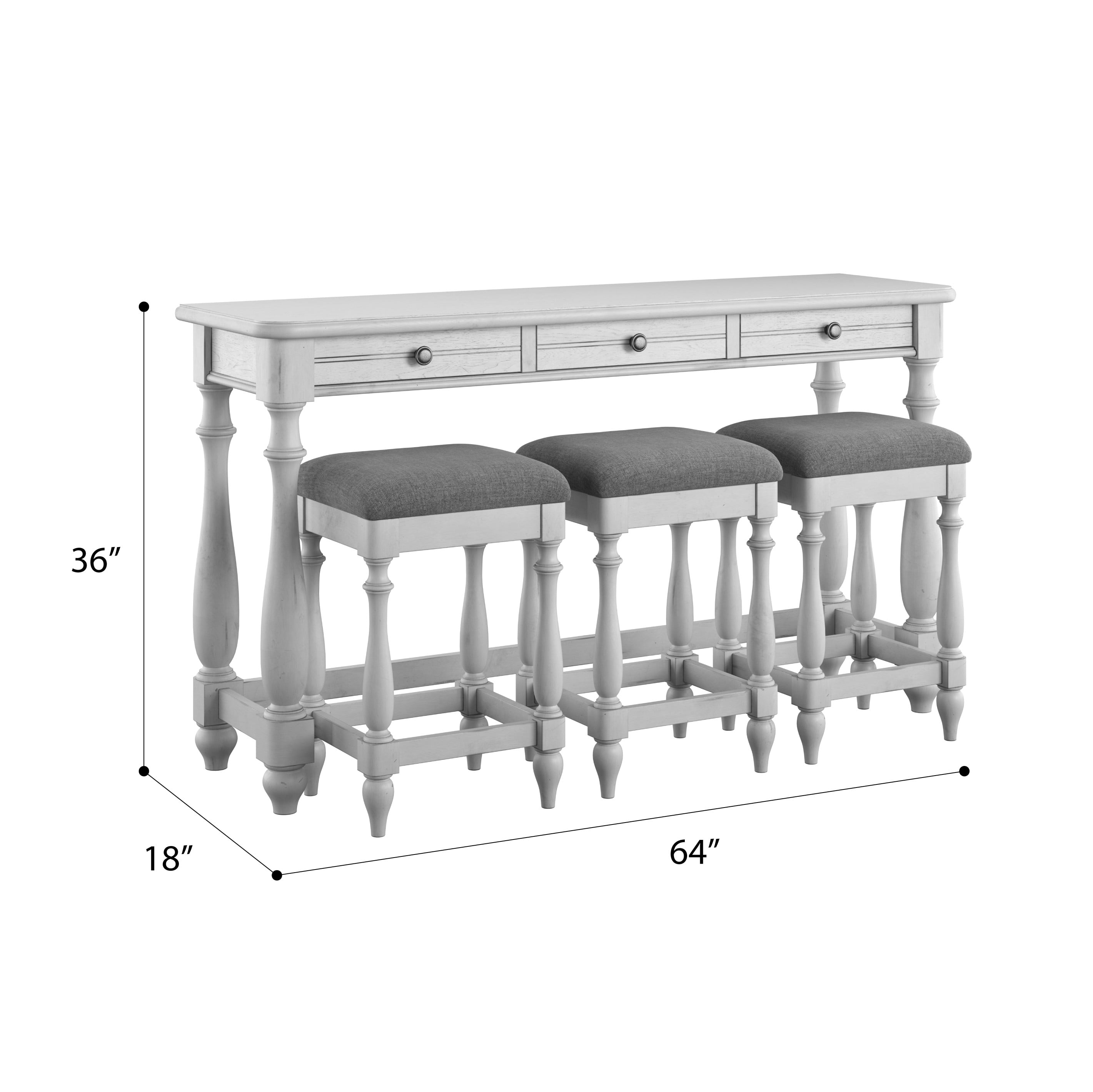 Emerald New Haven Sofa Table With Three Stools