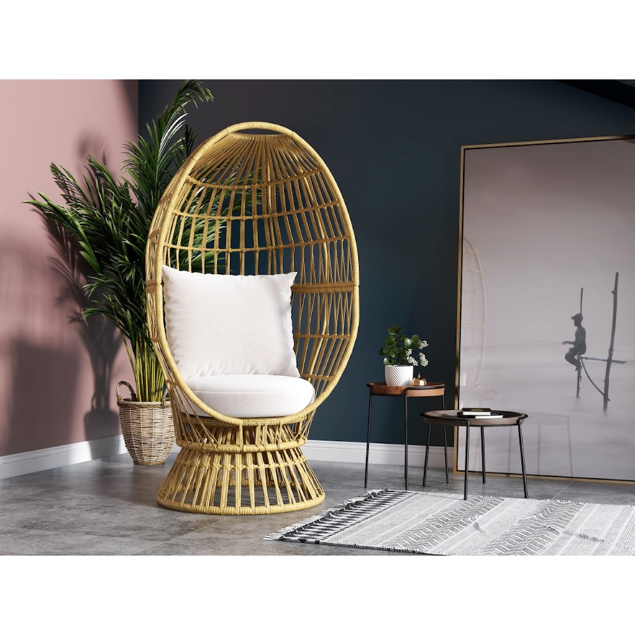 Emerald Austin Outdoor Swivel Basket Chair