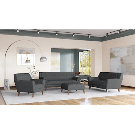 Mid-Century Modern 4-Piece Living Room Set