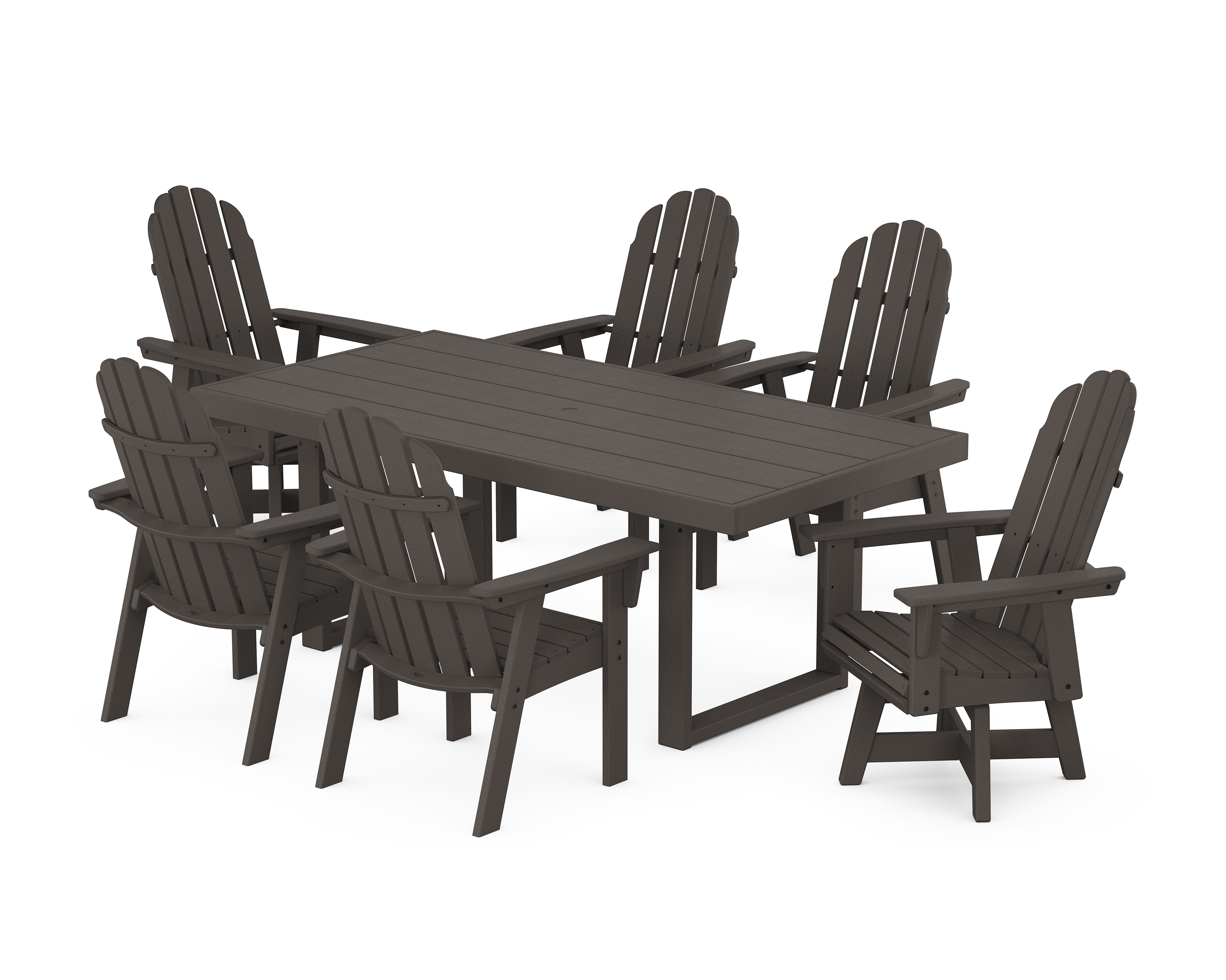 Adirondack Swivel Chair 7-Piece Dining Set