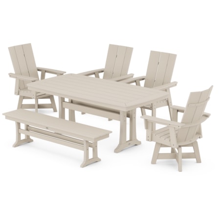 Adirondack Swivel Chair 6-Piece Dining Set