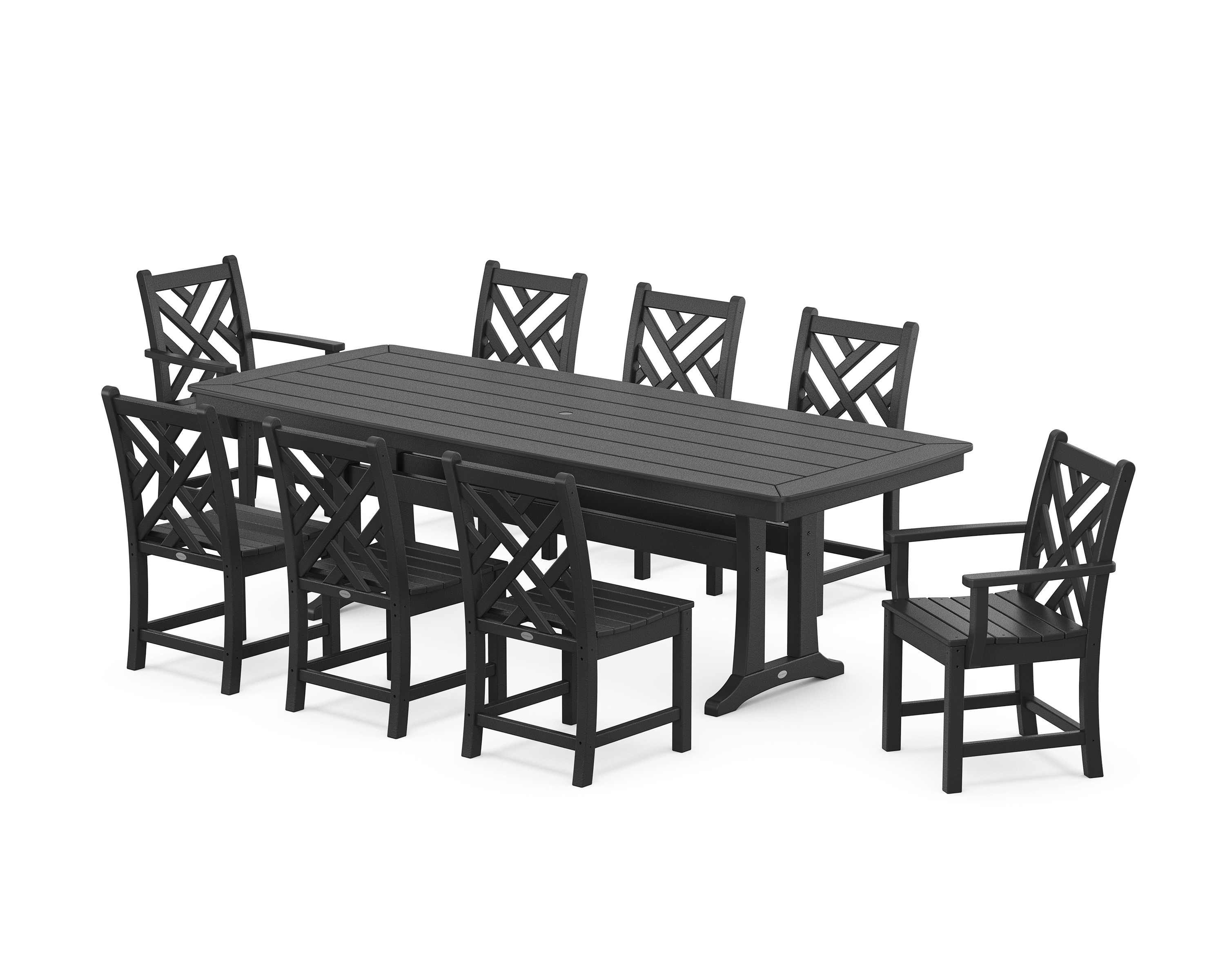 Chippendale 9-Piece Dining Set With Trestle Legs