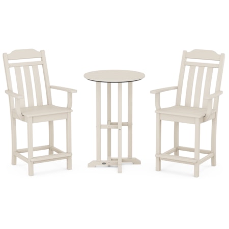 Cottage 3-Piece Farmhouse Bistro Counter Set