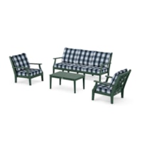 Green / Buffalo Plaid Marine Indigo