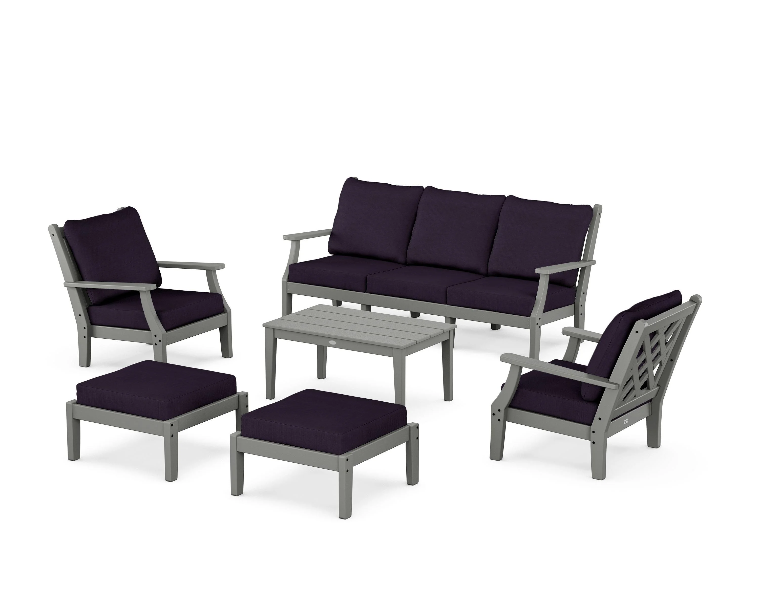 Polywood Wovendale PWS2623-2-GY164488 Wovendale 6-Piece Lounge Sofa Set ...