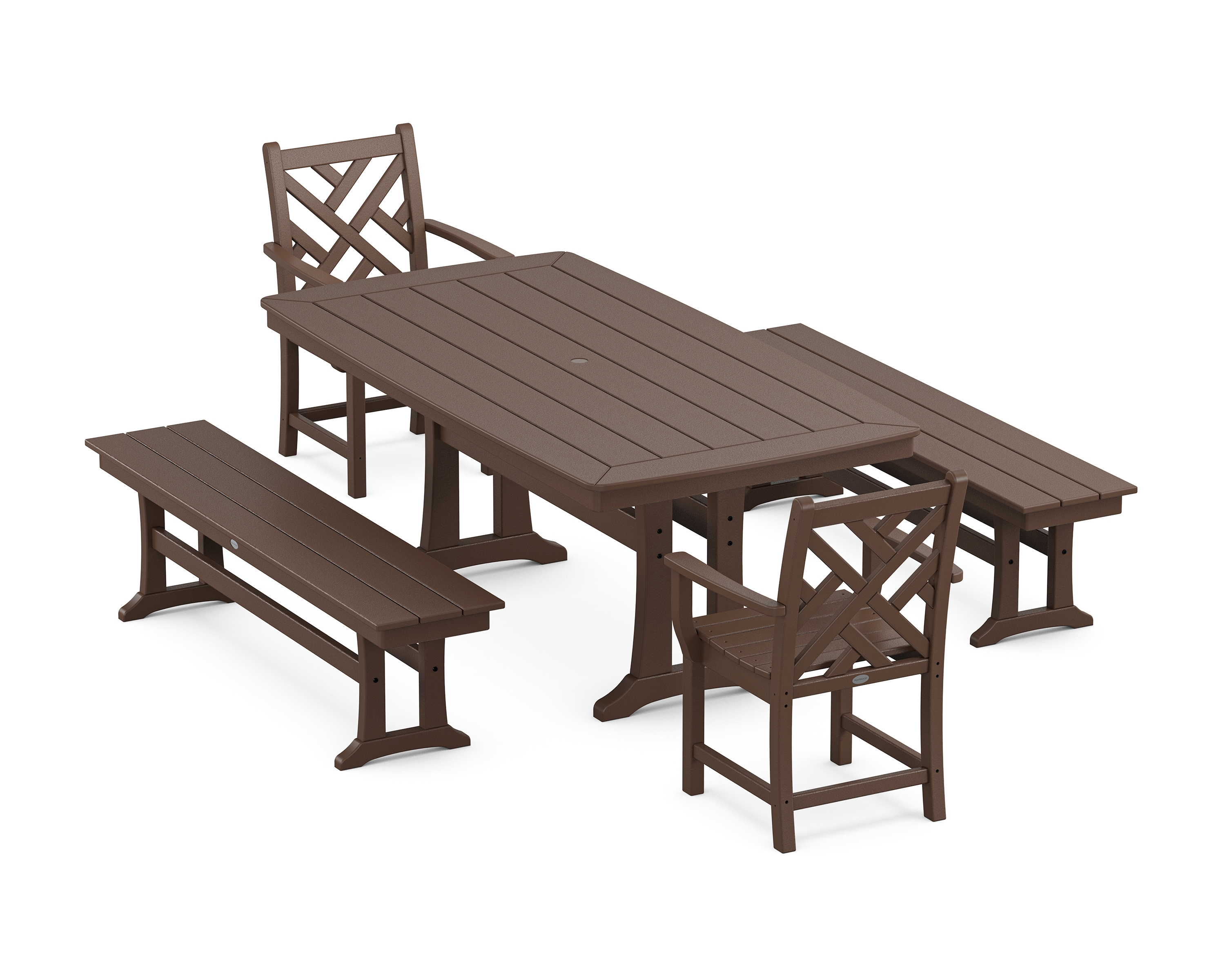 Chippendale 5-Piece Dining Set With Trestle Legs