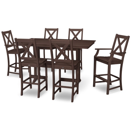 Braxton 7-Piece Farmhouse Trestle Bar Set