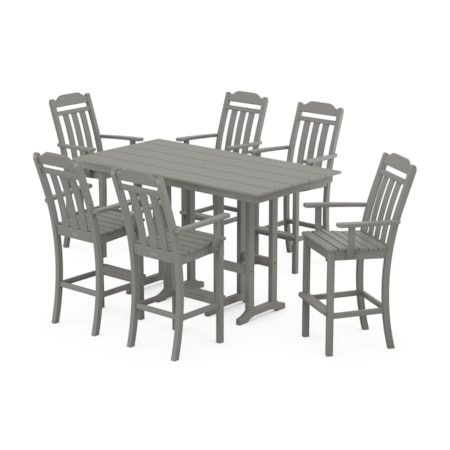 Cottage Arm Chair 7-Piece Farmhouse Bar Set