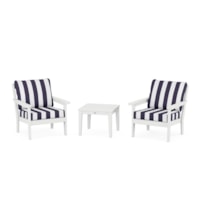 White / Cabana Stripe Navy