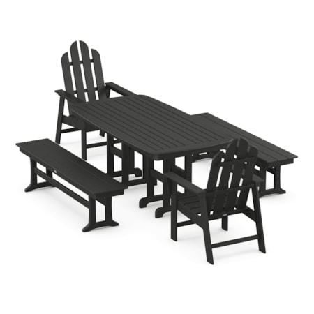 Long Island 5-Piece Dining Set With Benches