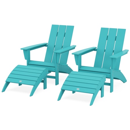 Adirondack Chair 4-Piece Set Ottomans