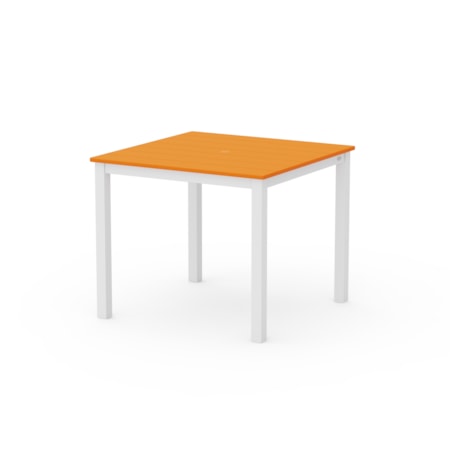 White 36" Sq. Aluminum Dining Table