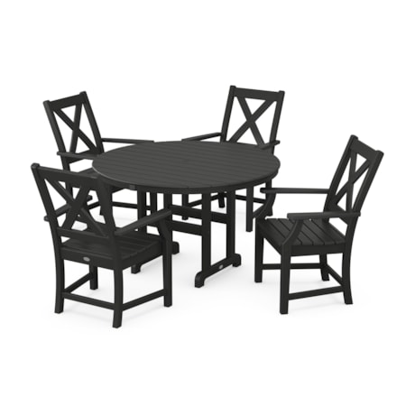 Braxton 5-Piece Round Farmhouse Dining Set