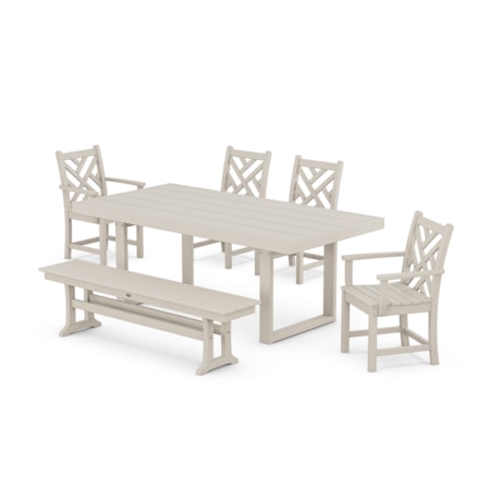 Chippendale 6-Piece Dining Set With Bench